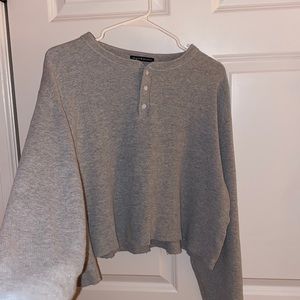 Brandy Melville Allie Thermal top grey